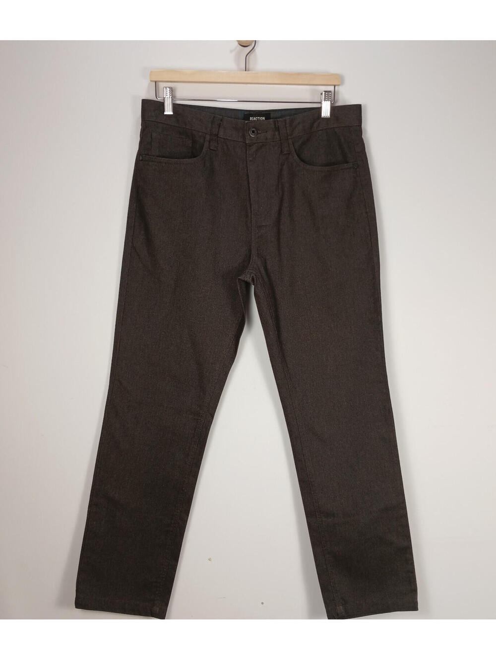 Kenneth Cole Reaction Men Dress Pant 32x30 Charcoal Grey Stretch Business Office